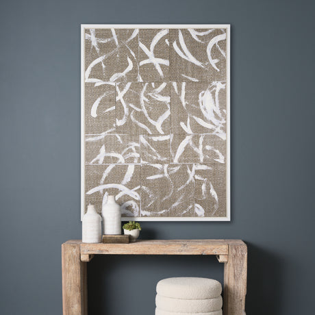 Woven Textile by Mercana Studio a Hand Embellished Textured Framed Canvas from Mercana - Luna Furniture