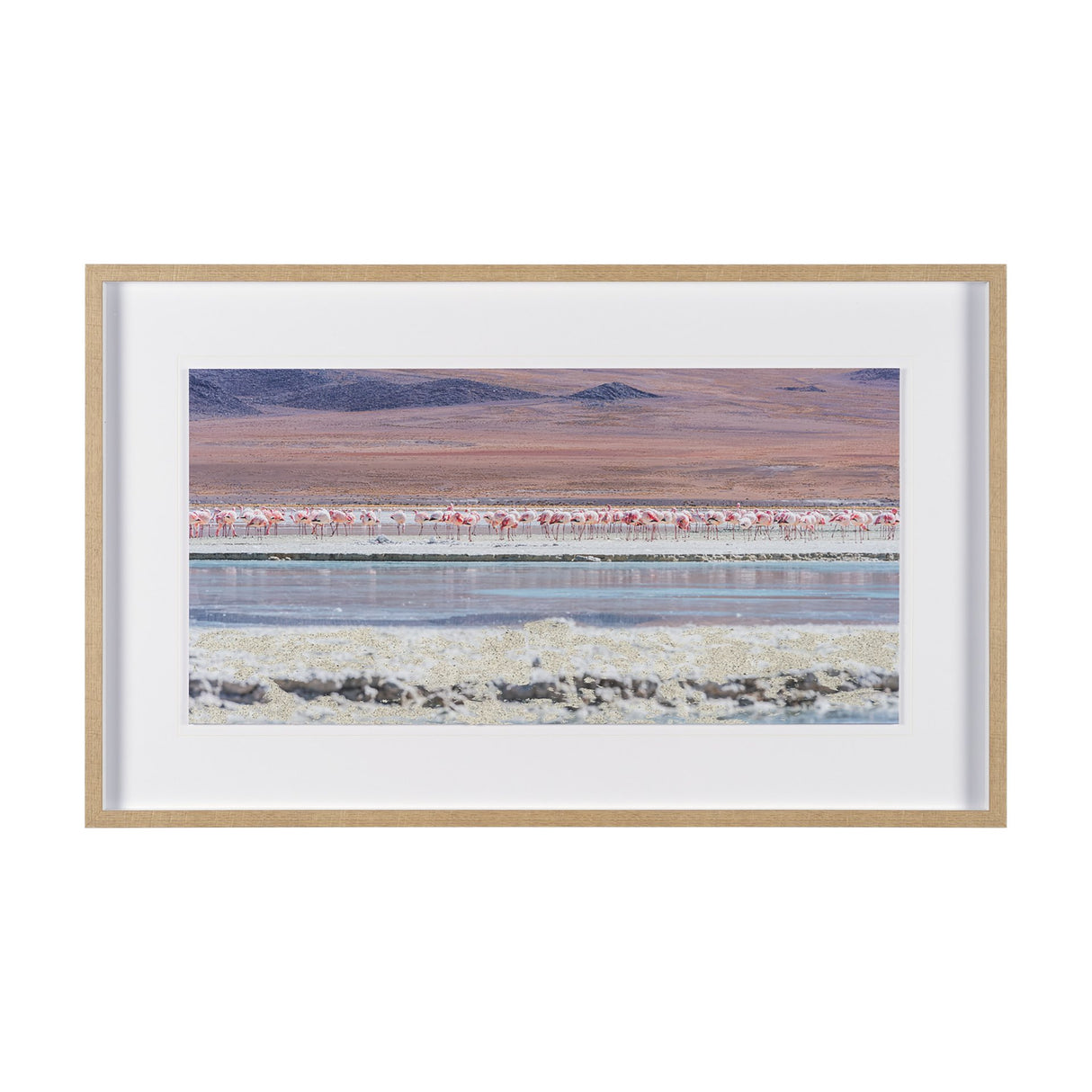 Pink Flamingoes by Richard Silver Hand Embelished Framed Artwork Matted under Glass from Mercana - Luna Furniture