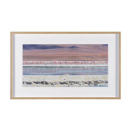 Pink Flamingoes by Richard Silver Hand Embelished Framed Artwork Matted under Glass from Mercana - Luna Furniture