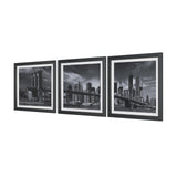 Brooklyn Bridge (Set of 3) by Richard Silver Textured Framed Art Print Matted under Glass from Mercana - Luna Furniture