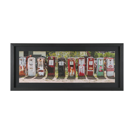 Gas Pumps by Richard Silver Hand Embelished Framed Art Print Matted under Glass from Mercana - Luna Furniture