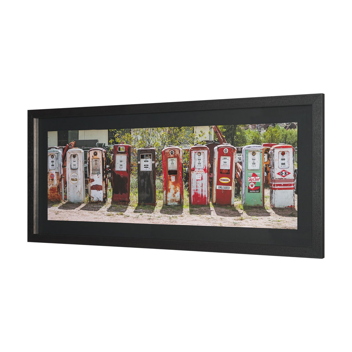 Gas Pumps by Richard Silver Hand Embelished Framed Art Print Matted under Glass from Mercana - Luna Furniture