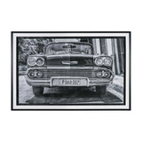 Classic Old Chevy in Havana Cuba by Richard Silver Textured Framed Art Print Matted under Glass from Mercana - Luna Furniture