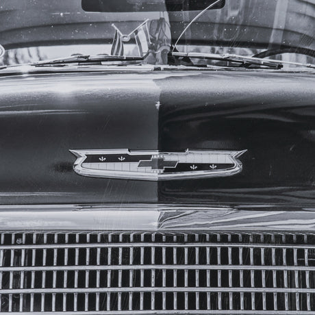 Classic Old Chevy in Havana Cuba by Richard Silver Textured Framed Art Print Matted under Glass from Mercana - Luna Furniture