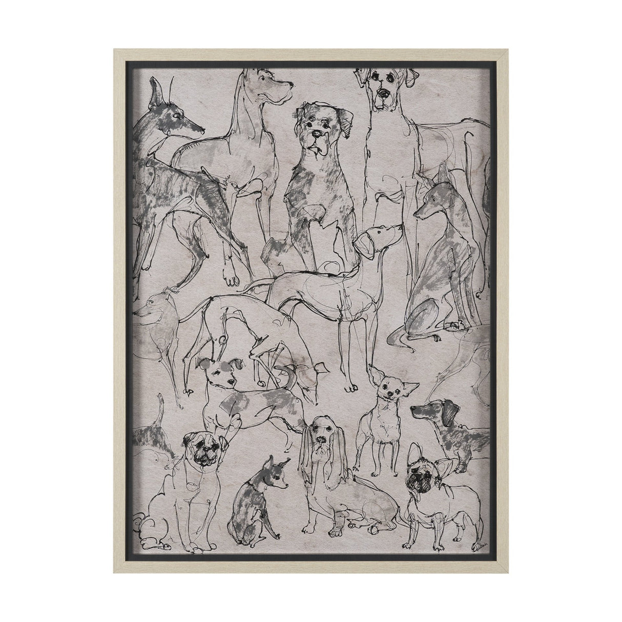 Dog Sketches II by Mercana Studio Hand Embelished Framed Artwork Matted under Glass from Mercana - Luna Furniture