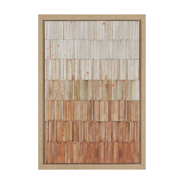 Terracotta Wall III by Flora Kouta Hand-Embellished Textured Framed Canvas Artwork