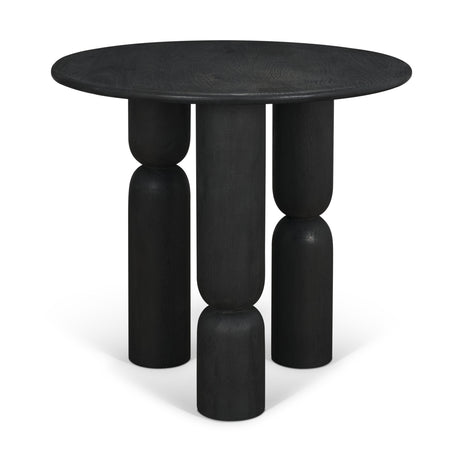 Sonel Matte Black Wood Pedestal Foyer Table from Mercana - Luna Furniture
