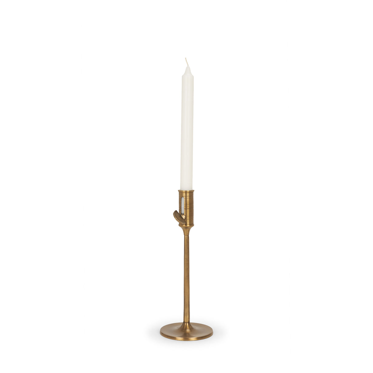 Chantria Small Solid Natural Brass Adjustable Taper Candle Holder from Mercana - Luna Furniture
