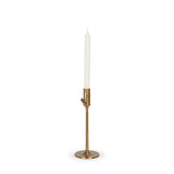 Chantria Small Solid Natural Brass Adjustable Taper Candle Holder from Mercana - Luna Furniture