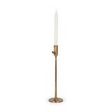 Chantria Large Solid Natural Brass Adjustable Taper Candle Holder from Mercana - Luna Furniture