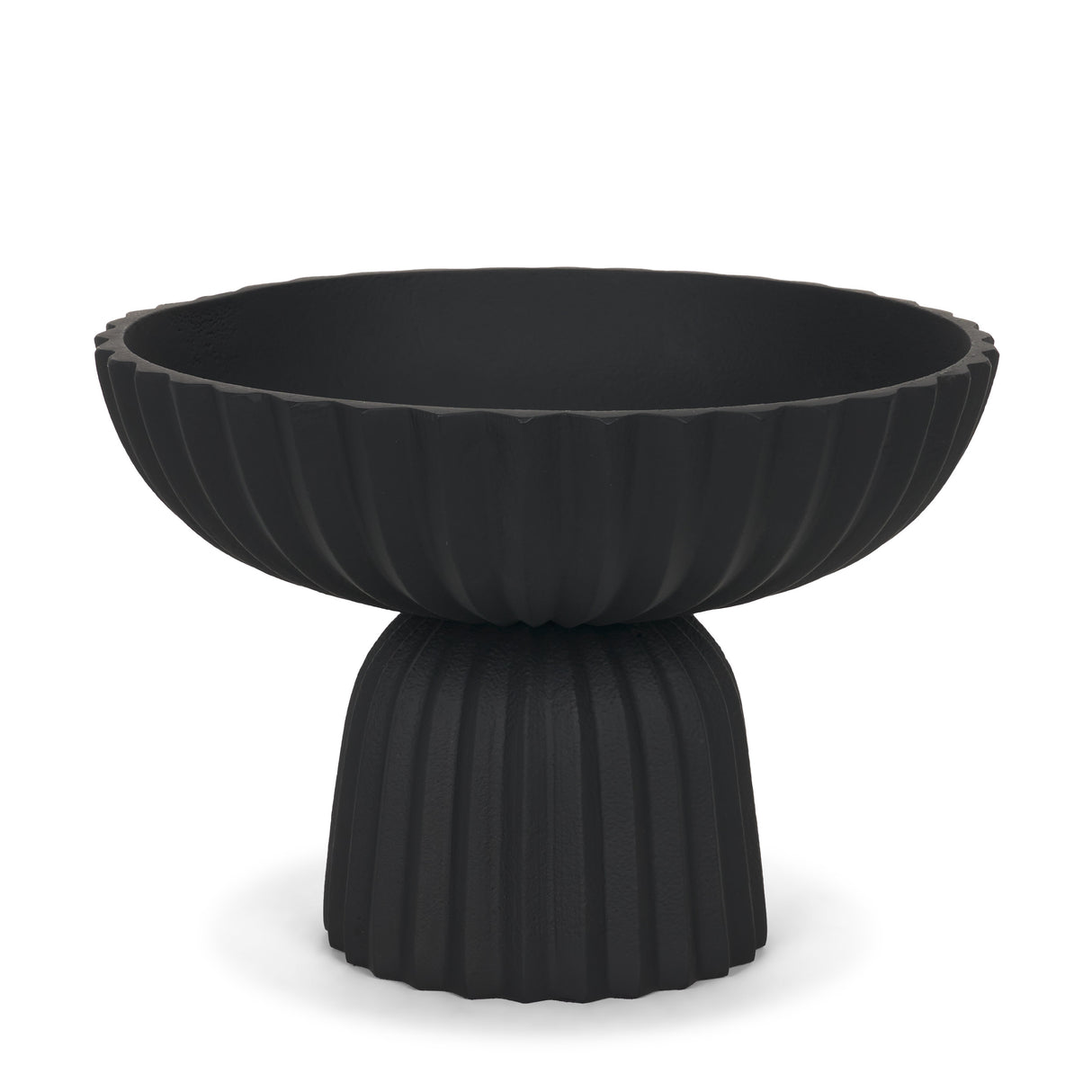 Ciaran Smooth Fluted Matte Black Metal Decorative Bowl from Mercana - Luna Furniture