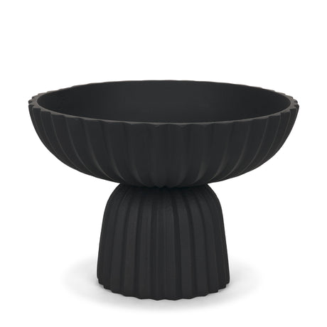 Ciaran Smooth Fluted Matte Black Metal Decorative Bowl from Mercana - Luna Furniture