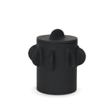 Deacon Small Matte Black Metal Canister with Sculptural Handles from Mercana - Luna Furniture