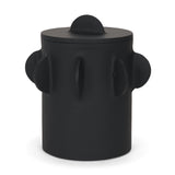 Deacon Large Matte Black Metal Canister with Sculptural Handles from Mercana - Luna Furniture