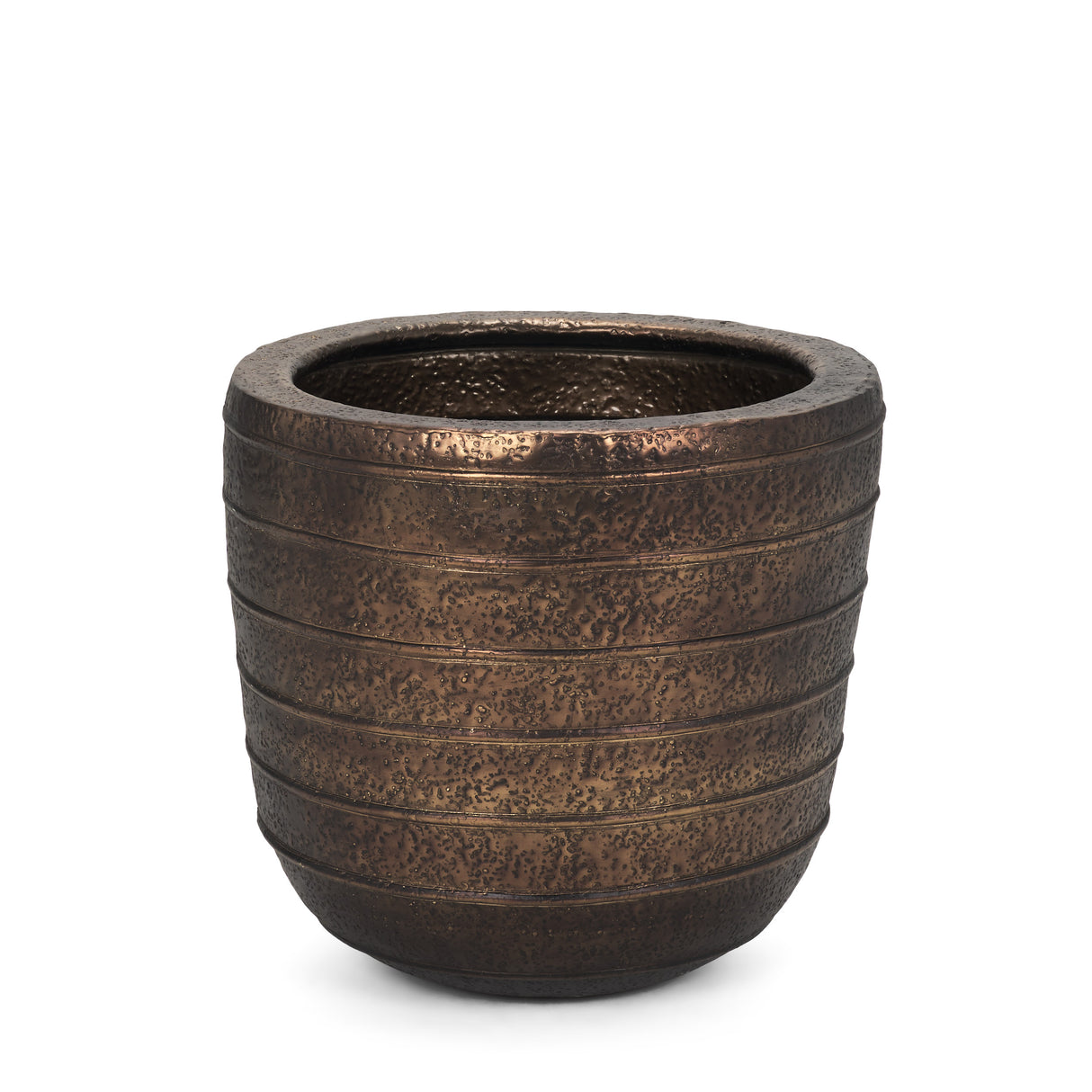 Aivana Large Antiqued Gold Metal Floor Vase from Mercana - Luna Furniture