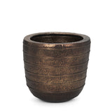 Aivana Large Antiqued Gold Metal Floor Vase from Mercana - Luna Furniture