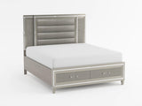 Tamsin White King LED Upholstered Storage Platform Bed from Homelegance - Luna Furniture