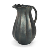Anya Matte Black Scalloped Petal Cast Metal Jug from Mercana - Luna Furniture