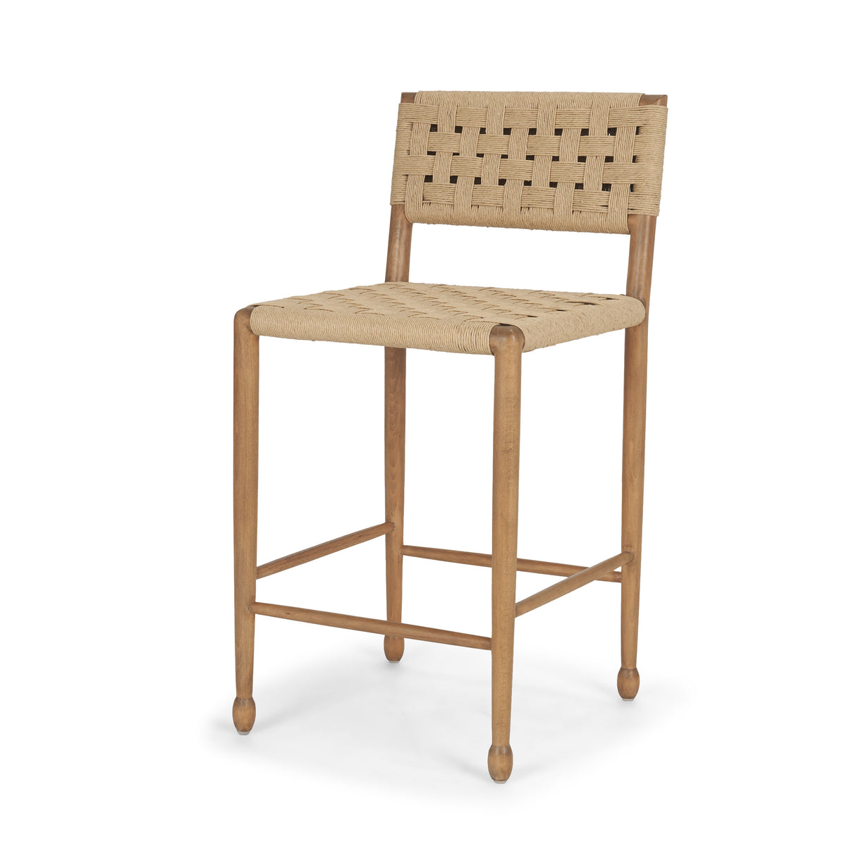 Brinley Woven Paper Rope w/ Brown Wood Frame Counter Stool from Mercana - Luna Furniture