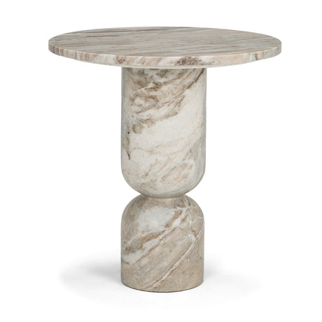 Nylah Solid Pink Marble Round Accent Table from Mercana - Luna Furniture