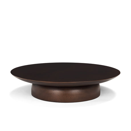 Sadira Large Mid-Dark Brown Solid Wood Round Riser from Mercana - Luna Furniture
