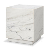 Matteo Solid White Marble Square Side Table from Mercana - Luna Furniture