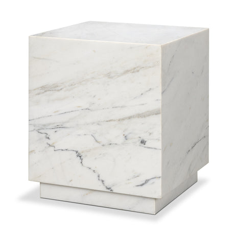 Matteo Solid White Marble Square Side Table from Mercana - Luna Furniture