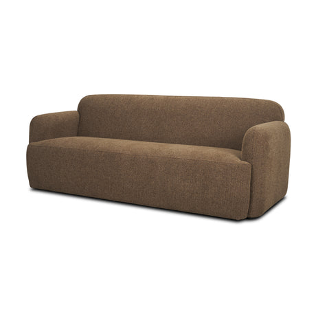 Saga Textured Brown Plush Fabric 3 Seater Sofa from Mercana - Luna Furniture
