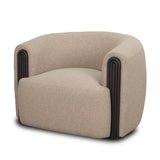 Kornelia Textured Mushroom Fabric Barrel Accent Chair from Mercana - Luna Furniture