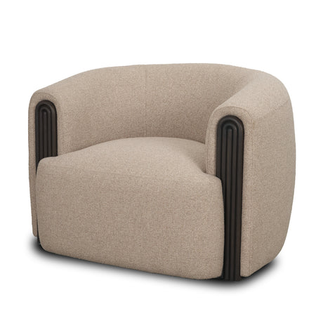 Kornelia Textured Mushroom Fabric Barrel Accent Chair from Mercana - Luna Furniture
