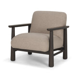 Willmar Textured Mushroom Gray Fabric Espresso Brown Wood Accent Lounge Chair from Mercana - Luna Furniture