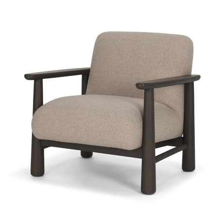 Willmar Textured Mushroom Gray Fabric Espresso Brown Wood Accent Lounge Chair from Mercana - Luna Furniture