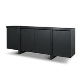 Rowan Black Oak Wood Closed 4 Door Sideboard from Mercana - Luna Furniture