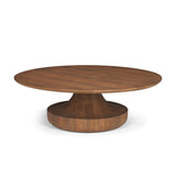 Arno Warm Mid-Brown Wood Sculptural Round Coffee Table from Mercana - Luna Furniture