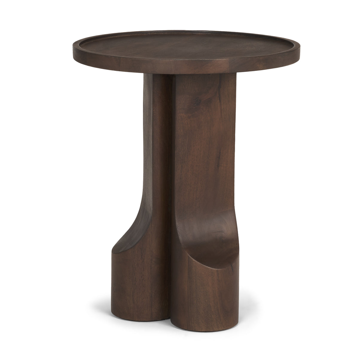 Cayson Dark Brown Sculptural Round Accent Table from Mercana - Luna Furniture