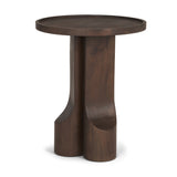 Cayson Dark Brown Sculptural Round Accent Table from Mercana - Luna Furniture