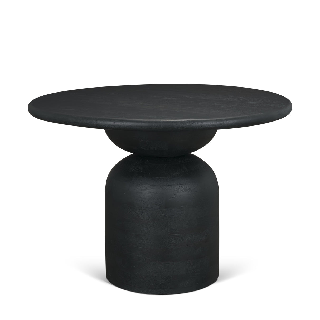Atlas 42" Black Wood Stacked Pedestal Base Round Dining Table from Mercana - Luna Furniture