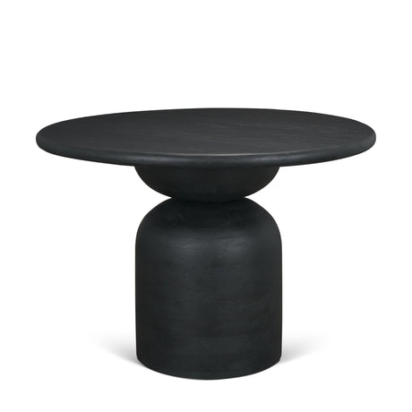 Atlas 42" Black Wood Stacked Pedestal Base Round Dining Table from Mercana - Luna Furniture