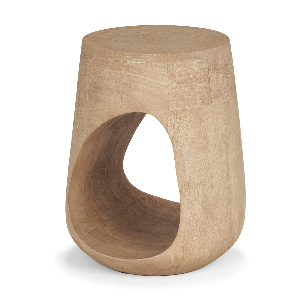 Cove Light Brown Sculptural Open Side Table from Mercana - Luna Furniture