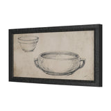 Vintage Tableware Sketch (Set of 2) by Mercana Studio Hand Embelished Textured Framed Canvas Matted from Mercana - Luna Furniture