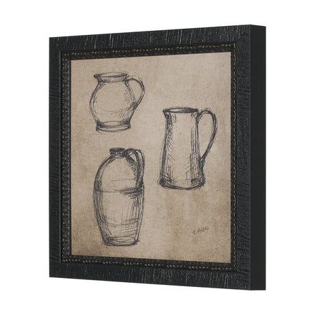 Vintage Tableware Sketch (Set of 2) by Mercana Studio Hand Embelished Textured Framed Canvas Matted from Mercana - Luna Furniture