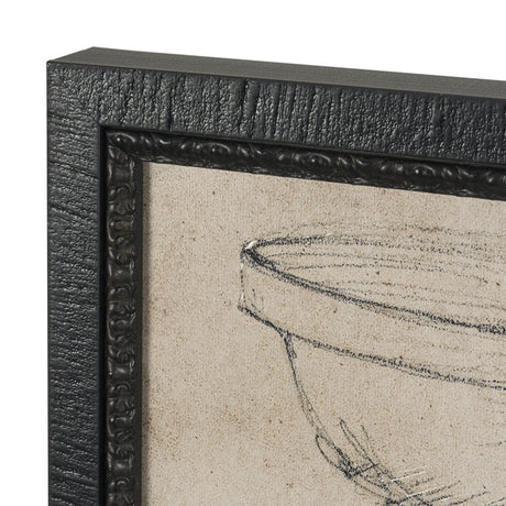 Vintage Tableware Sketch (Set of 2) by Mercana Studio Hand Embelished Textured Framed Canvas Matted from Mercana - Luna Furniture