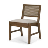 Reid Framed Brown Cane Cream Fabric Dining Chair, Set of 2 from Mercana - Luna Furniture