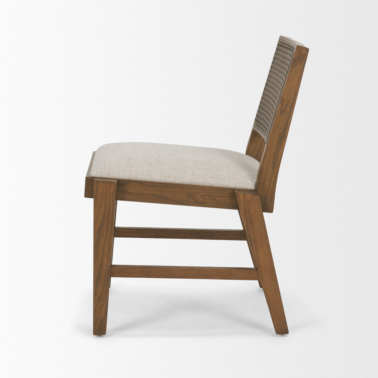 Reid Framed Brown Cane Cream Fabric Dining Chair, Set of 2 from Mercana - Luna Furniture