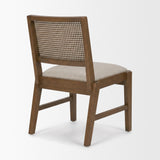 Reid Framed Brown Cane Cream Fabric Dining Chair, Set of 2 from Mercana - Luna Furniture