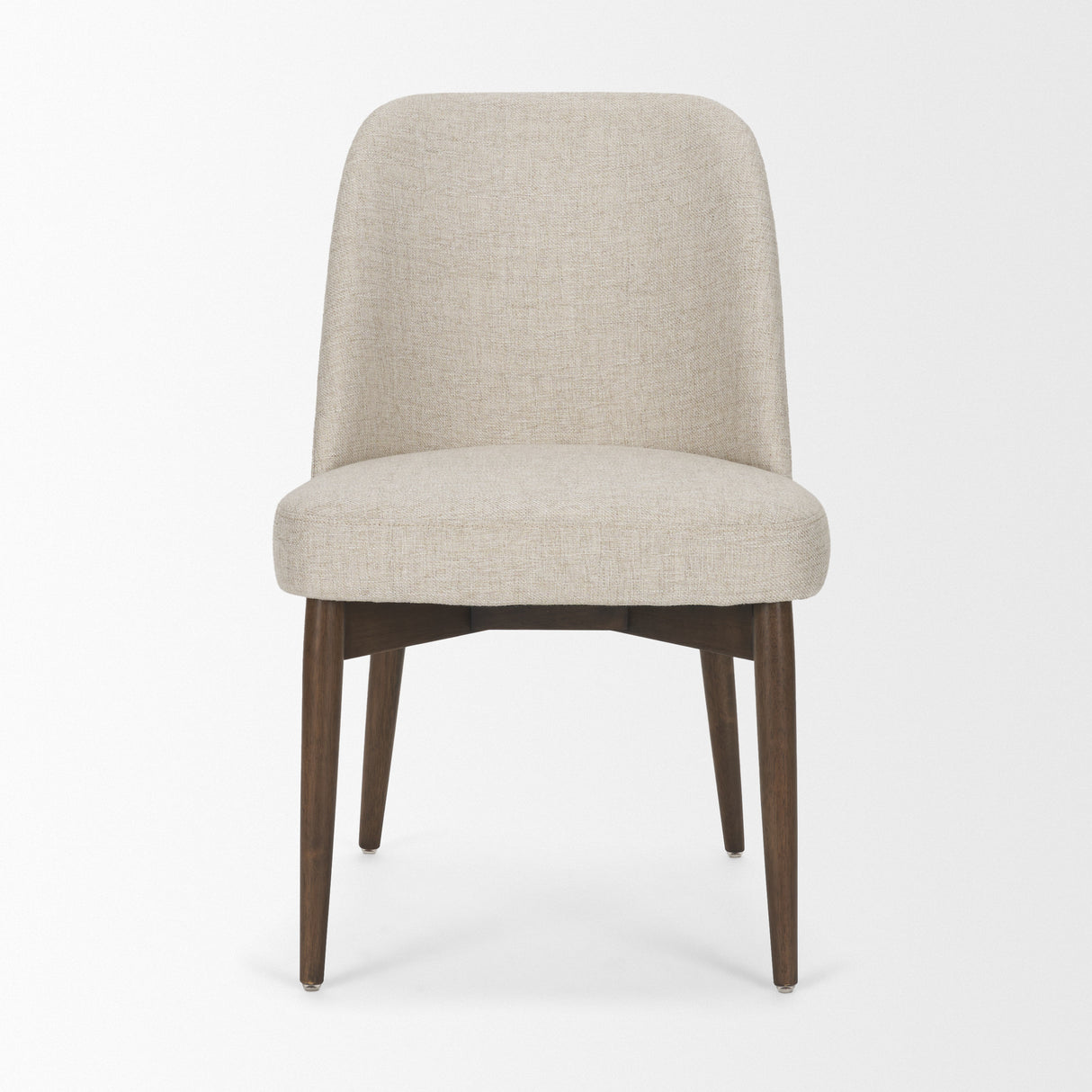Abbie Curved Back Oatmeal Fabric Armless Dining Chair, Set of 2 from Mercana - Luna Furniture