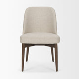 Abbie Curved Back Oatmeal Fabric Armless Dining Chair, Set of 2 from Mercana - Luna Furniture