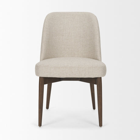 Abbie Curved Back Oatmeal Fabric Armless Dining Chair, Set of 2 from Mercana - Luna Furniture