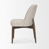 Abbie Curved Back Oatmeal Fabric Armless Dining Chair, Set of 2 from Mercana - Luna Furniture