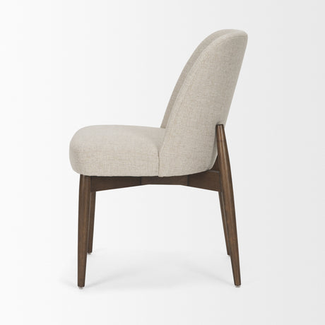 Abbie Curved Back Oatmeal Fabric Armless Dining Chair, Set of 2 from Mercana - Luna Furniture